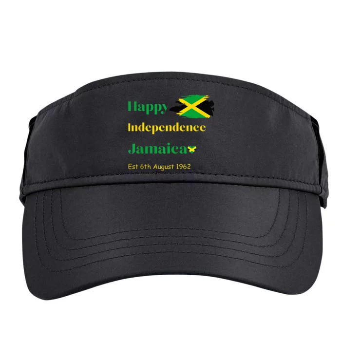 Happy Independence Jamaica Day Jamaican Flag 1962 Adult Drive Performance Visor