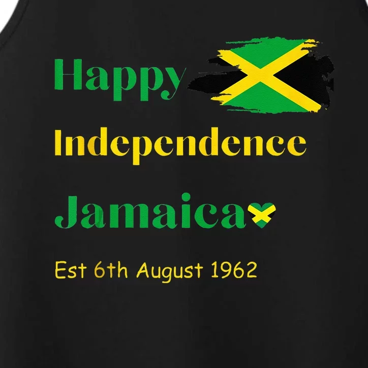 Happy Independence Jamaica Day Jamaican Flag 1962 Performance Tank