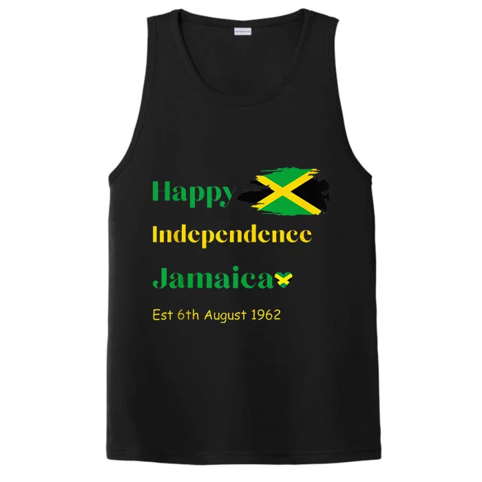 Happy Independence Jamaica Day Jamaican Flag 1962 Performance Tank