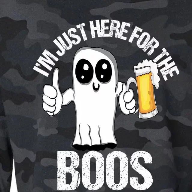 Halloween Im Just Here For The Boos Beer Ing Cool Gift Cropped Pullover Crew