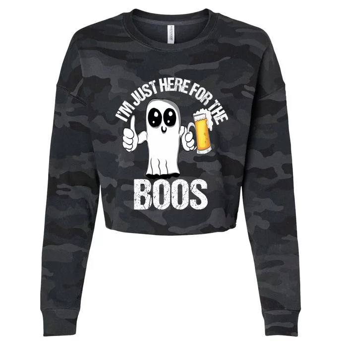 Halloween Im Just Here For The Boos Beer Ing Cool Gift Cropped Pullover Crew