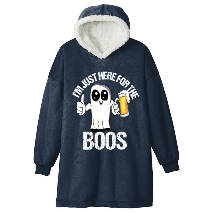 Halloween Im Just Here For The Boos Beer Ing Cool Gift Hooded Wearable Blanket