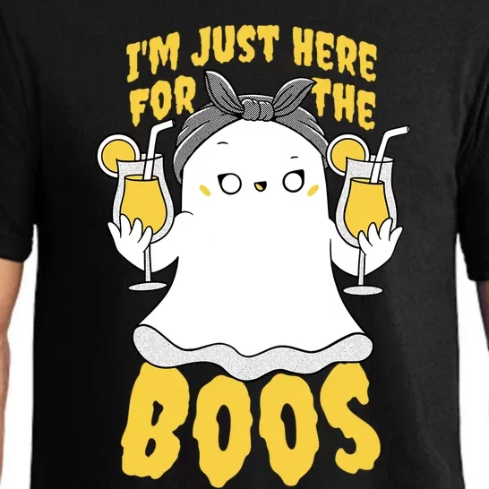 Halloween Im Just Here For The Boos Funny Cool Gift Pajama Set