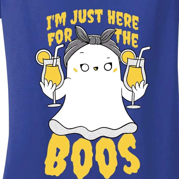 Halloween Im Just Here For The Boos Funny Cool Gift Women's V-Neck T-Shirt