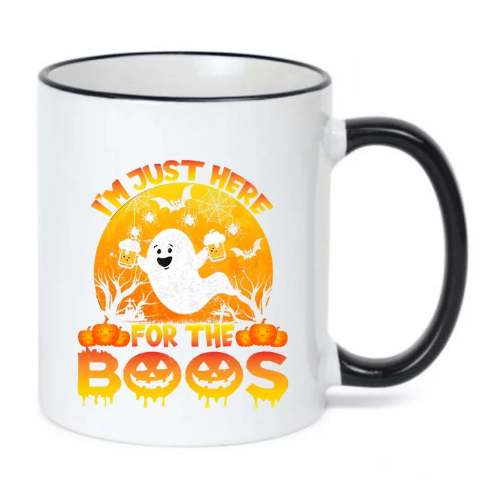 Halloween IM Just Here For The Boos Funny Ghost Costume Black Color Changing Mug