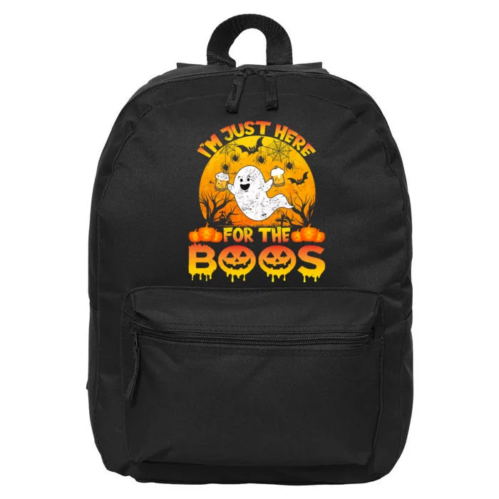 Halloween IM Just Here For The Boos Funny Ghost Costume 16 in Basic Backpack