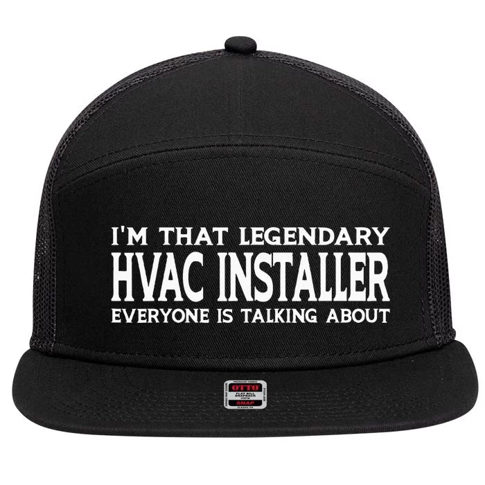 Hvac Installer Job Title Employee Funny Hvac Installer 7 Panel Mesh Trucker Snapback Hat