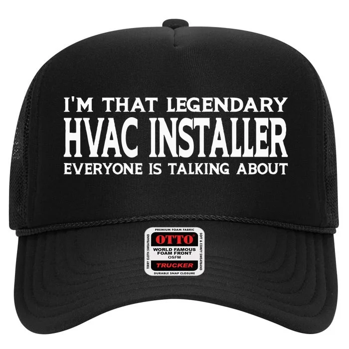 Hvac Installer Job Title Employee Funny Hvac Installer High Crown Mesh Trucker Hat