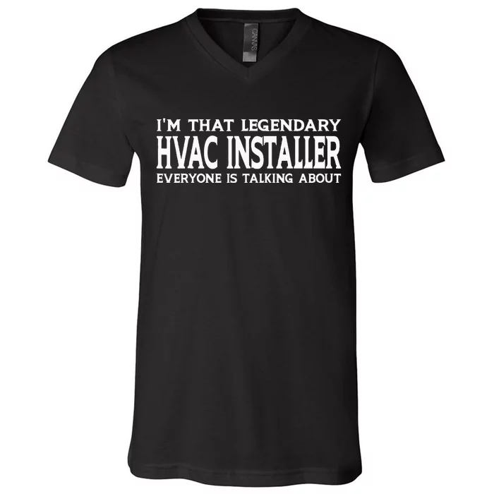 Hvac Installer Job Title Employee Funny Hvac Installer V-Neck T-Shirt