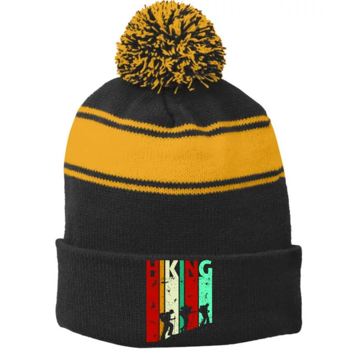 Hiking Stripe Pom Pom Beanie