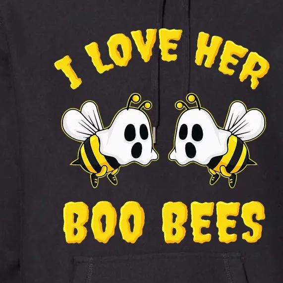 Halloween I Love Her Boo Bees Funny Premium Hoodie