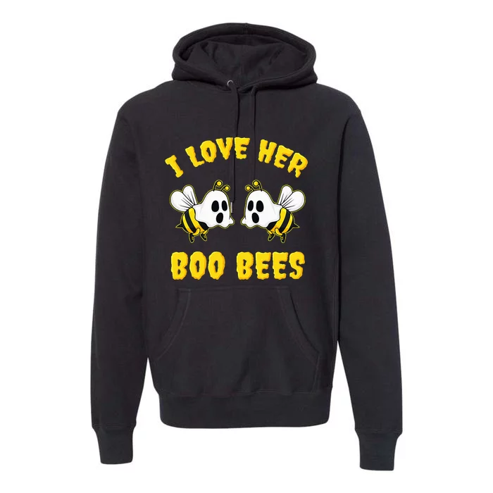 Halloween I Love Her Boo Bees Funny Premium Hoodie