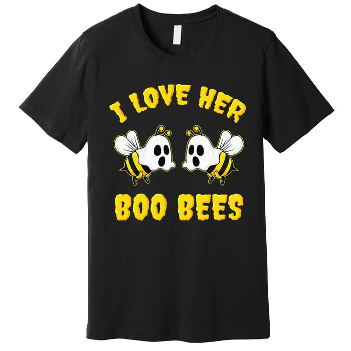 Halloween I Love Her Boo Bees Funny Premium T-Shirt