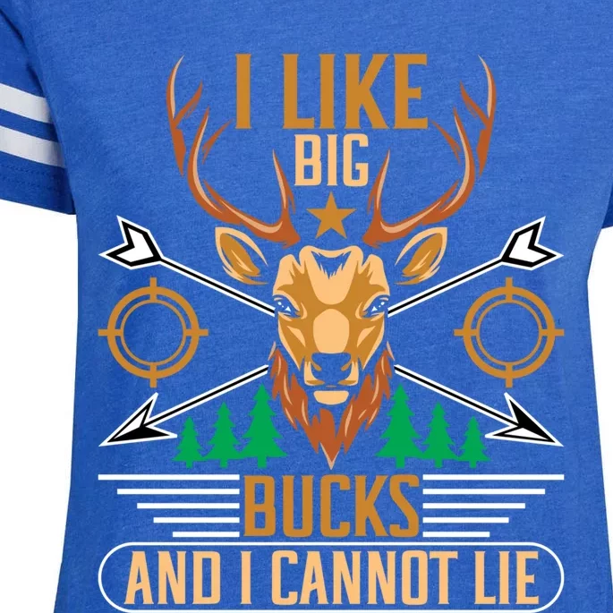 Hunting I Like Big Bucks And I Cannot Lie Hunter Gift Enza Ladies Jersey Football T-Shirt