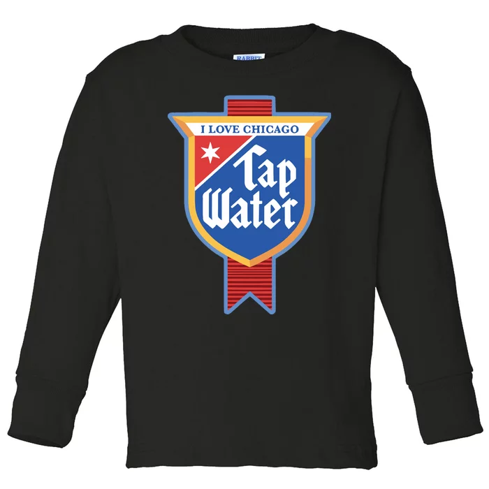 Harebrained I Love Chicago Tap Water Toddler Long Sleeve Shirt