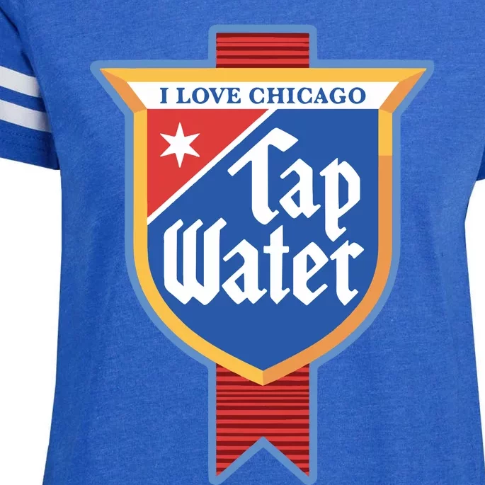 Harebrained I Love Chicago Tap Water Enza Ladies Jersey Football T-Shirt