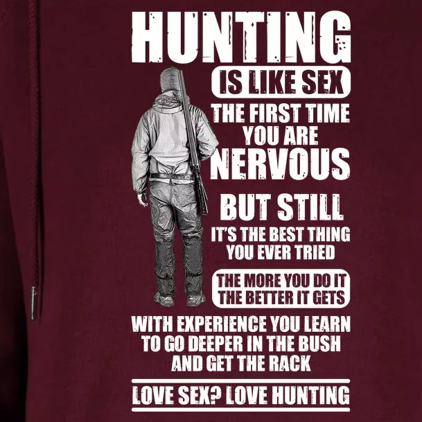 Hunting Is Like Sex Womens Funnel Neck Pullover Hood