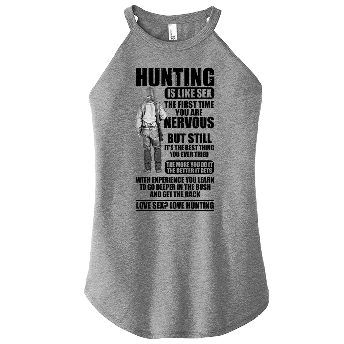 Hunting Is Like Sex Women’s Perfect Tri Rocker Tank