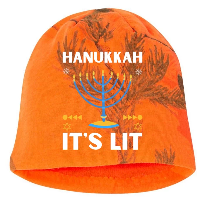 Hanukkah It's Lit Cool Design Kati - Camo Knit Beanie