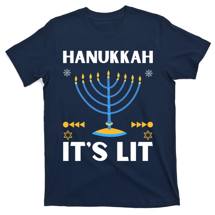 Hanukkah It's Lit Cool Design T-Shirt