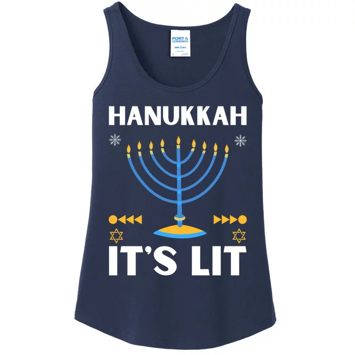 Hanukkah It's Lit Cool Design Ladies Essential Tank