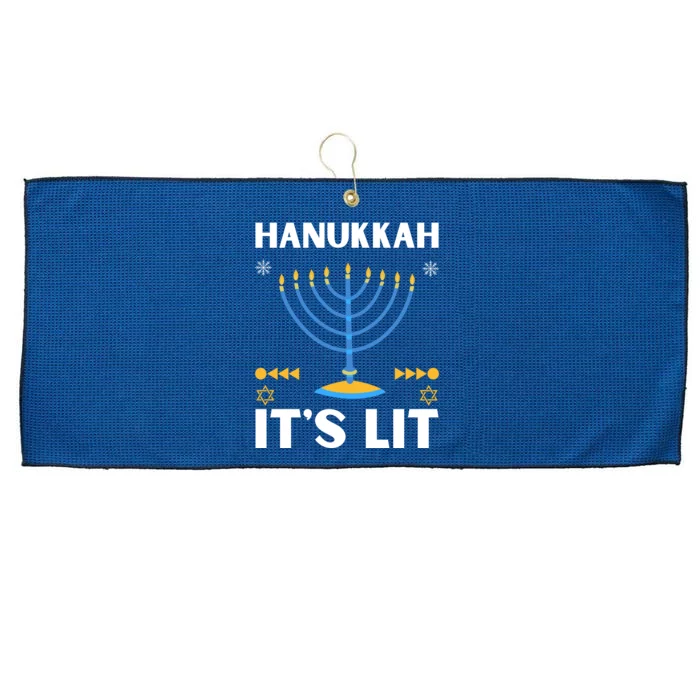 Hanukkah It's Lit Cool Design Large Microfiber Waffle Golf Towel