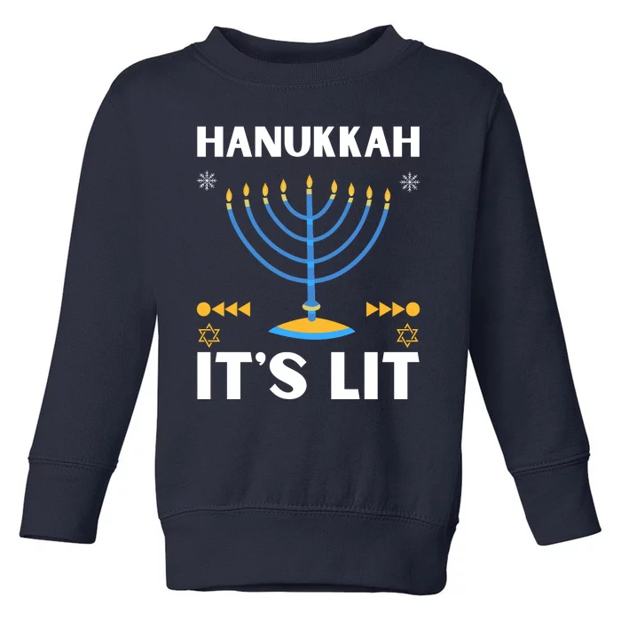 Hanukkah It's Lit Cool Design Toddler Sweatshirt