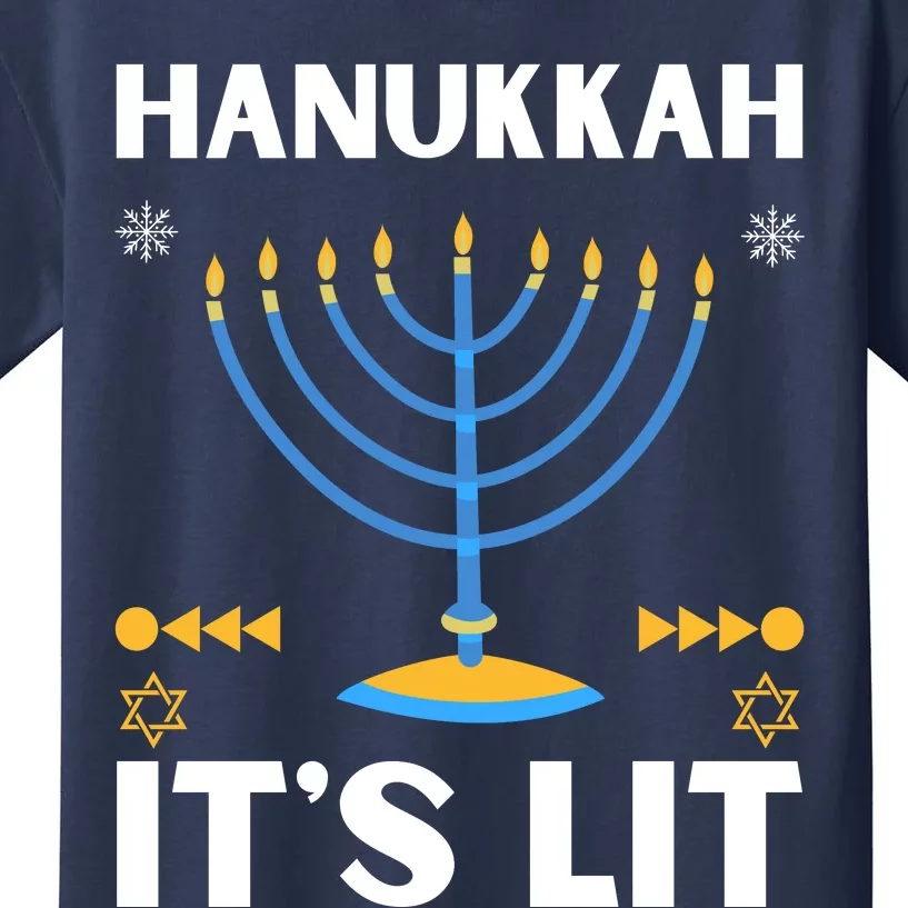 Hanukkah It's Lit Cool Design Kids T-Shirt