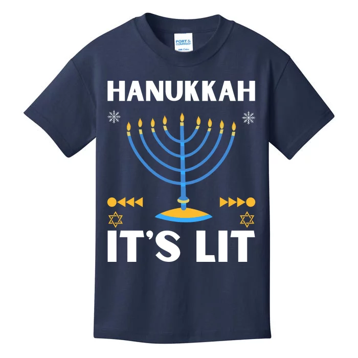 Hanukkah It's Lit Cool Design Kids T-Shirt