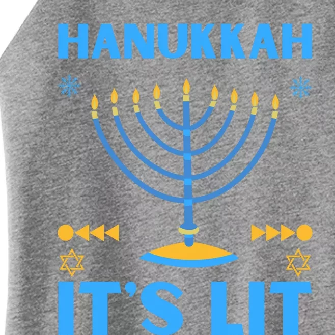 Hanukkah It's Lit Cool Design Women’s Perfect Tri Rocker Tank