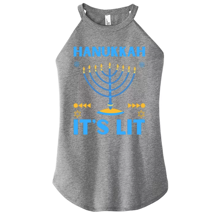 Hanukkah It's Lit Cool Design Women’s Perfect Tri Rocker Tank