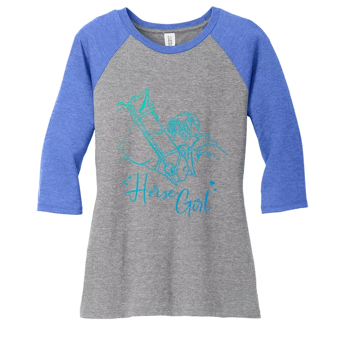 Horse I Love My Horses Riding Gift Women's Tri-Blend 3/4-Sleeve Raglan Shirt