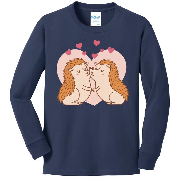 Hedgehogs In Love Kids Long Sleeve Shirt