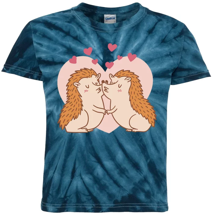 Hedgehogs In Love Kids Tie-Dye T-Shirt