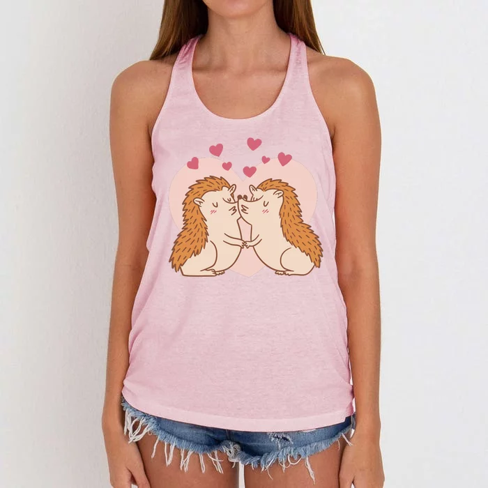 Hedgehogs In Love Women's Knotted Racerback Tank