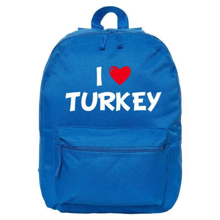 Heart I Love Turkey Cool Gift 16 in Basic Backpack