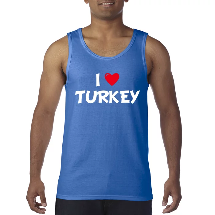 Heart I Love Turkey Cool Gift Tank Top