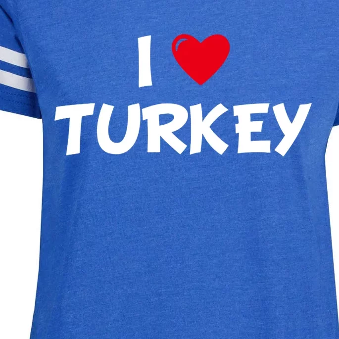 Heart I Love Turkey Cool Gift Enza Ladies Jersey Football T-Shirt