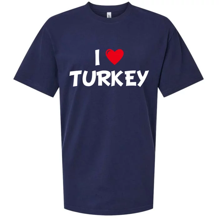 Heart I Love Turkey Cool Gift Sueded Cloud Jersey T-Shirt