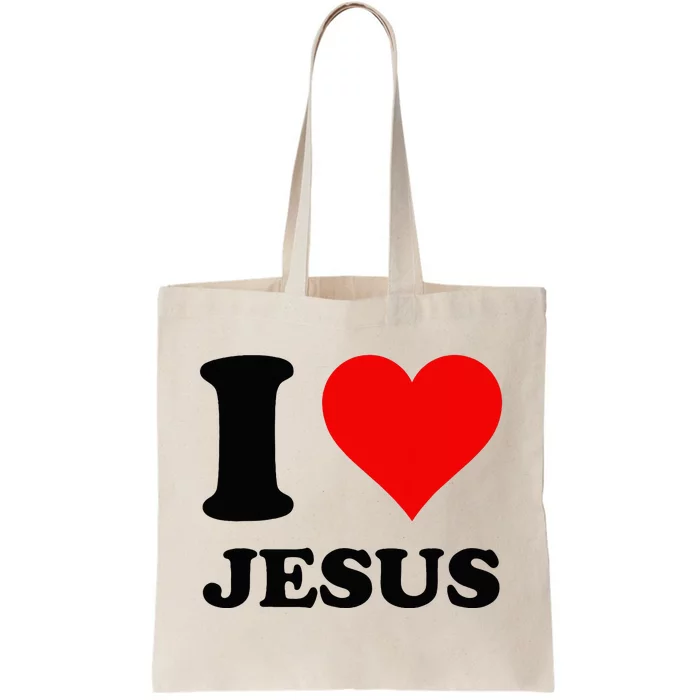 Heart I Love Jesus Tote Bag