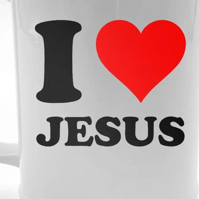 Heart I Love Jesus Front & Back Beer Stein