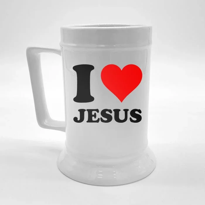 Heart I Love Jesus Front & Back Beer Stein