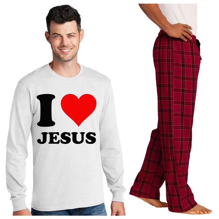 Heart I Love Jesus Long Sleeve Pajama Set