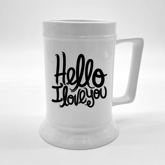 Hello I Love You Cool Gift Valentine's Day Gift Front & Back Beer Stein