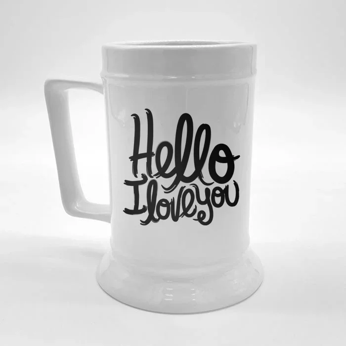 Hello I Love You Cool Gift Valentine's Day Gift Front & Back Beer Stein