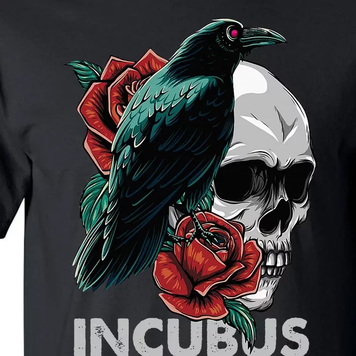 Halloween Incubuscrow Left Skull Morning And Flower Tall T-Shirt