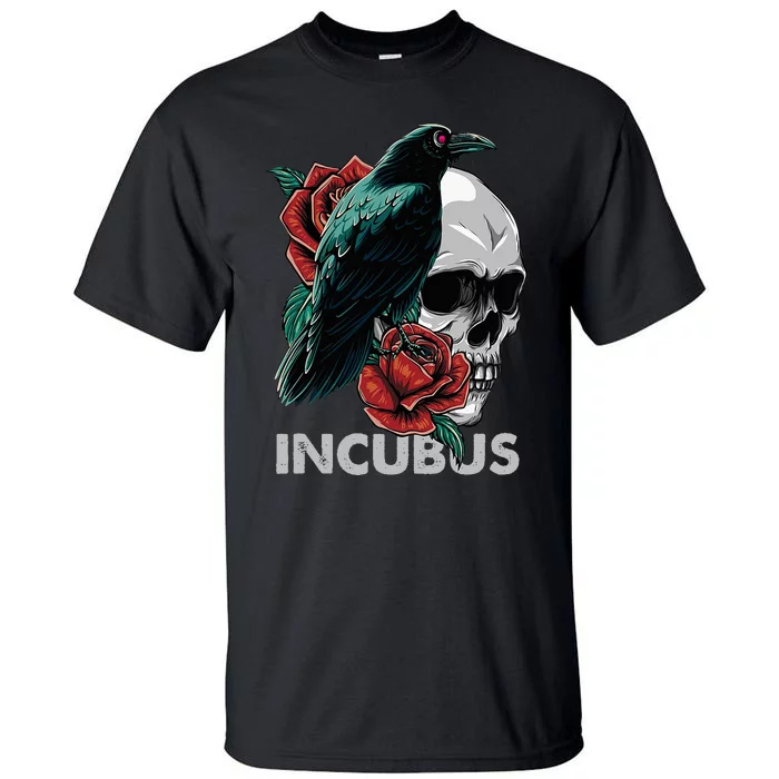 Halloween Incubuscrow Left Skull Morning And Flower Tall T-Shirt