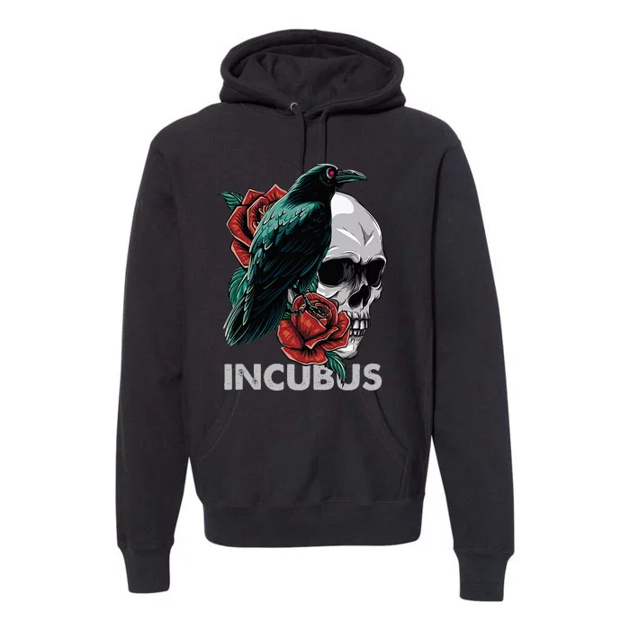 Halloween Incubuscrow Left Skull Morning And Flower Premium Hoodie