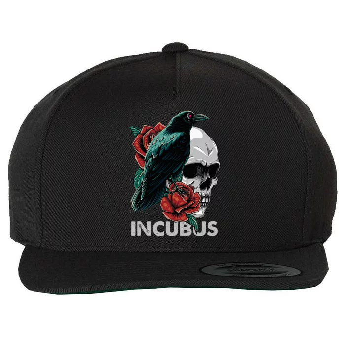 Halloween Incubuscrow Left Skull Morning And Flower Wool Snapback Cap