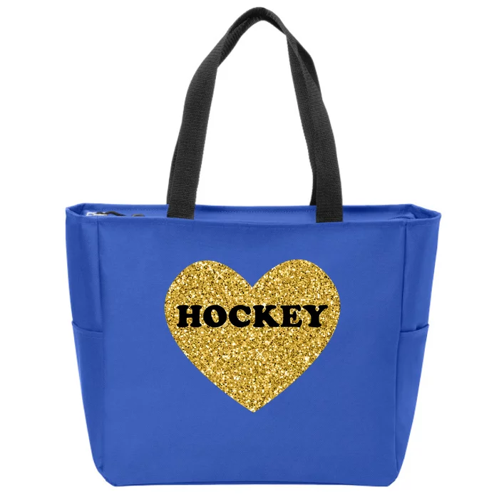 Hockey I Love Hockey Gift Zip Tote Bag